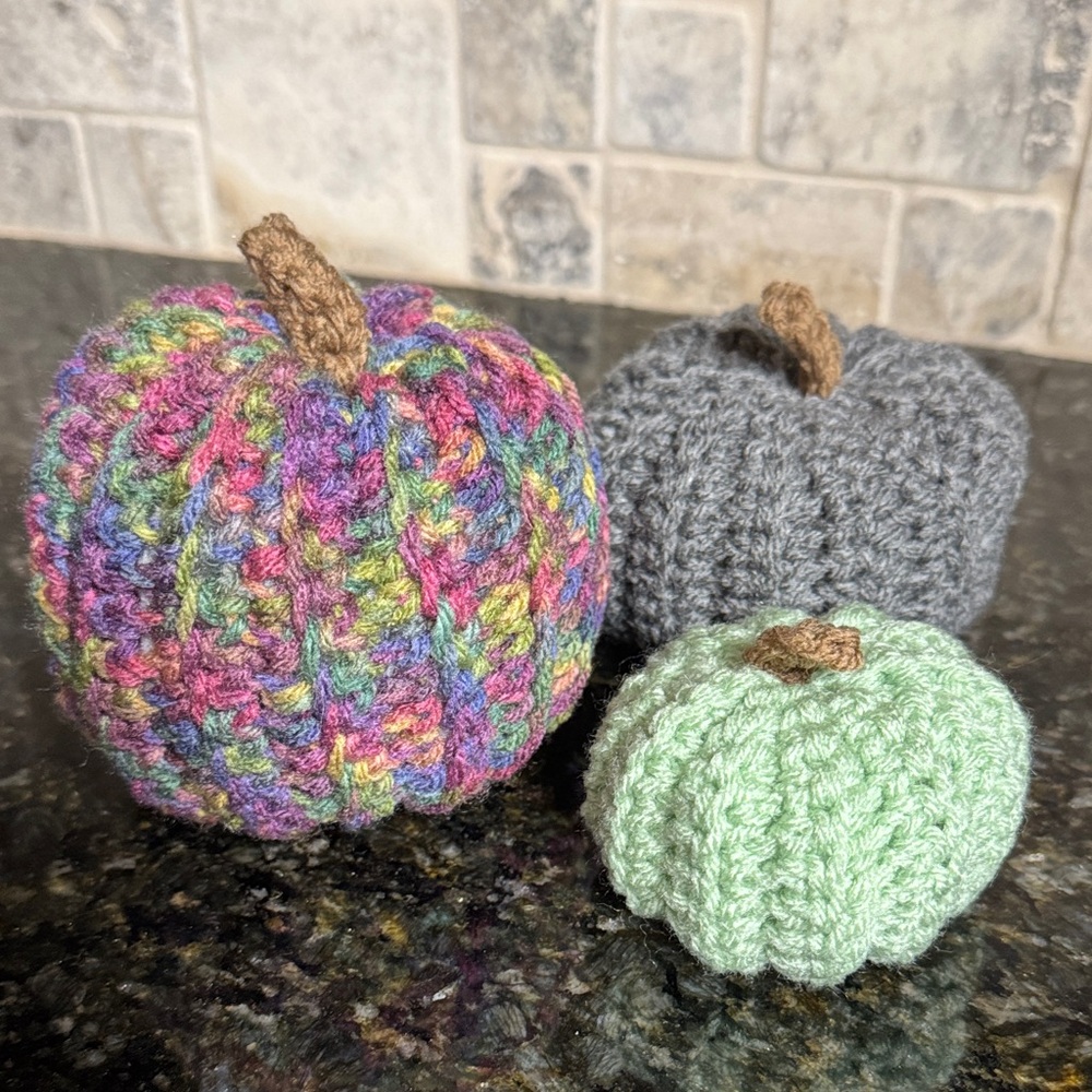 Colorful Crochet Pumpkin Set